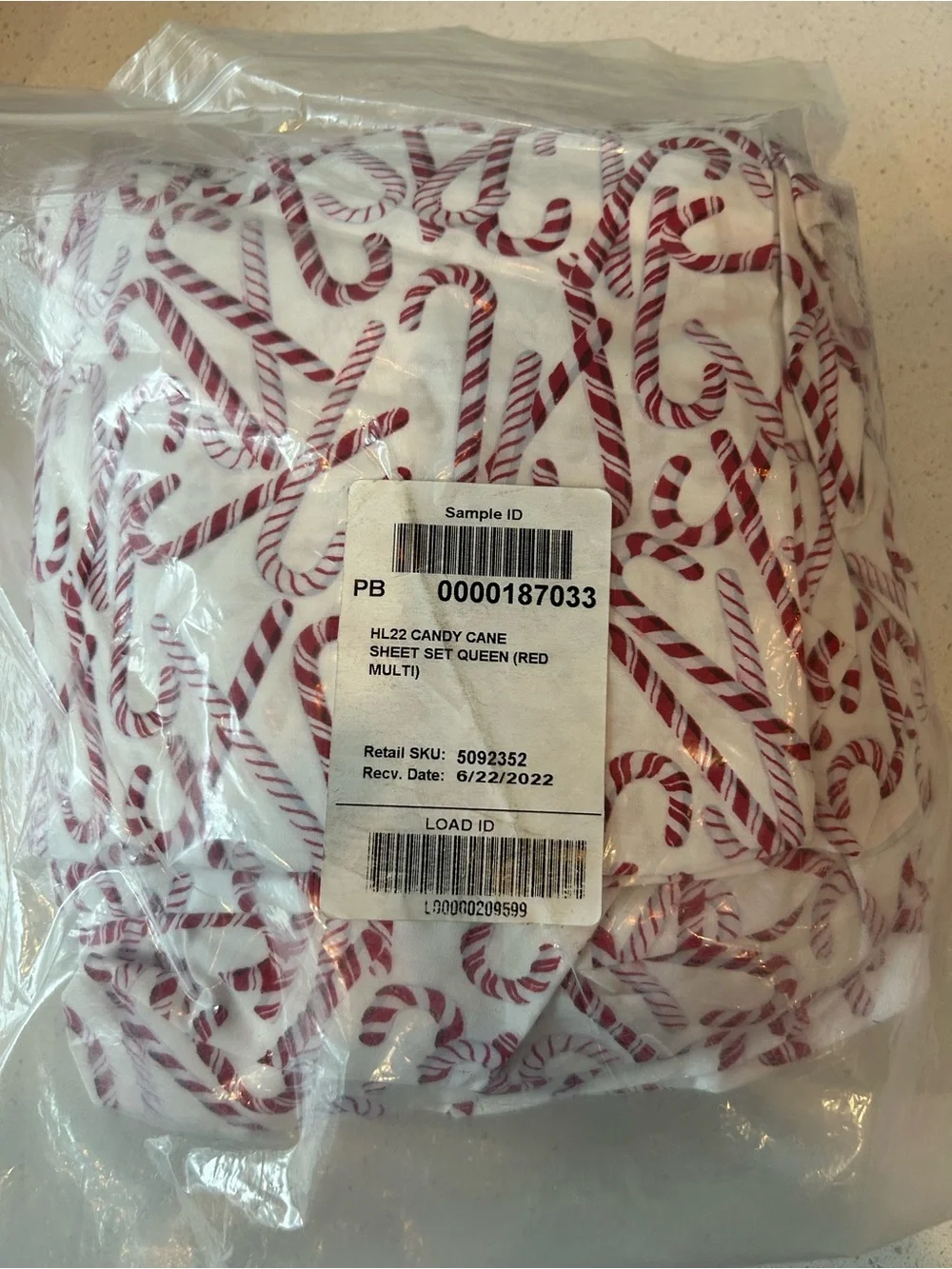 Pottery Barn Candy Canes Percale Queen Sheet Set Fitted ONLY*** NWOT